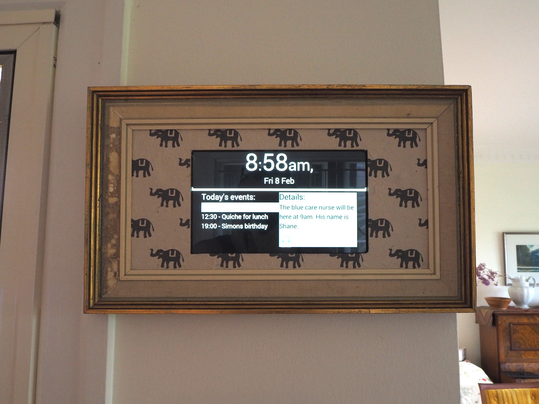 A photo of DayCal hanging on a wall